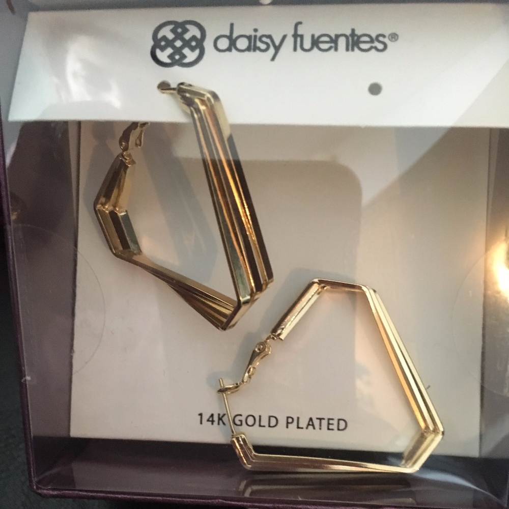 14K Gold Plated Triple Triangular Earrings